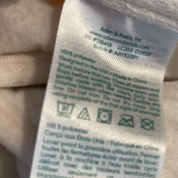 EUC aden + anais Velboa (minky plush) Essentials Easy Swaddle Wrap - Picture 2 of 9